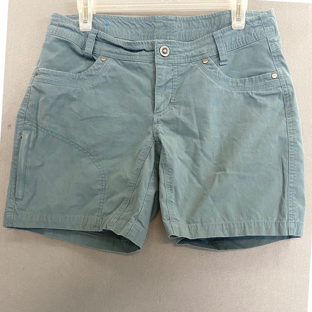 Kuhl Womens Hiking Shorts Size 8 Dusty Blue Green Utility Trail Gorpcore Pockets